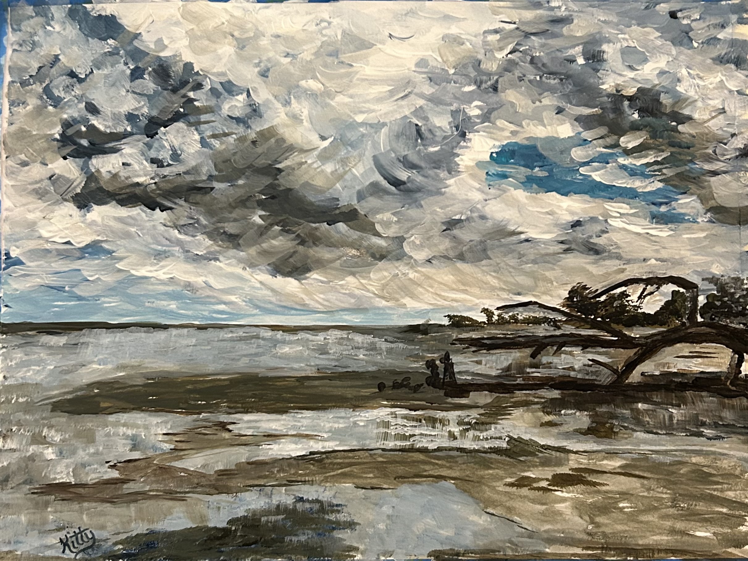 A Storm Is Coming - 11” x14”- Acrylic on paper - $300
